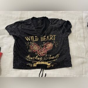 Guess cropped shirt l NWot black